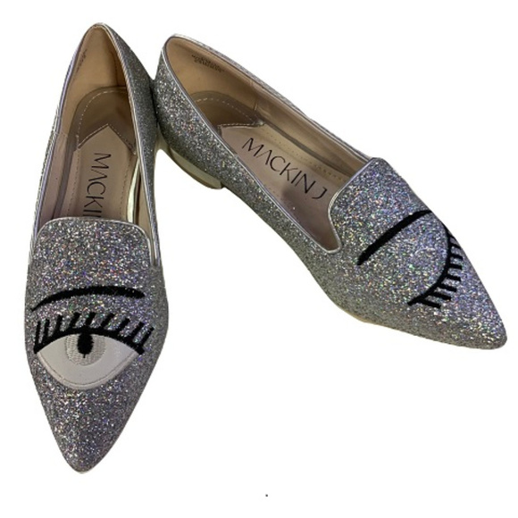 Mackin J Shoes - Mackin J Glitter "Kaylee" Loafers, Size 5.5